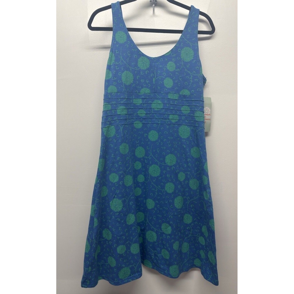 Lola Large Woman's Blue Green Casual Dress Cotton Adjustable Straps Stretch‎ #8